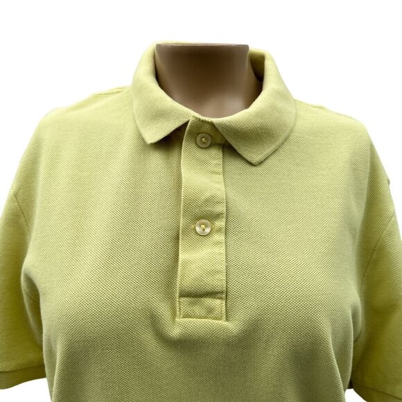 Lacoste Slim Fit Yellow Polo Shirt‎ Short Sleeve Slit Hem Pique Cotton Women S - Picture 10 of 10